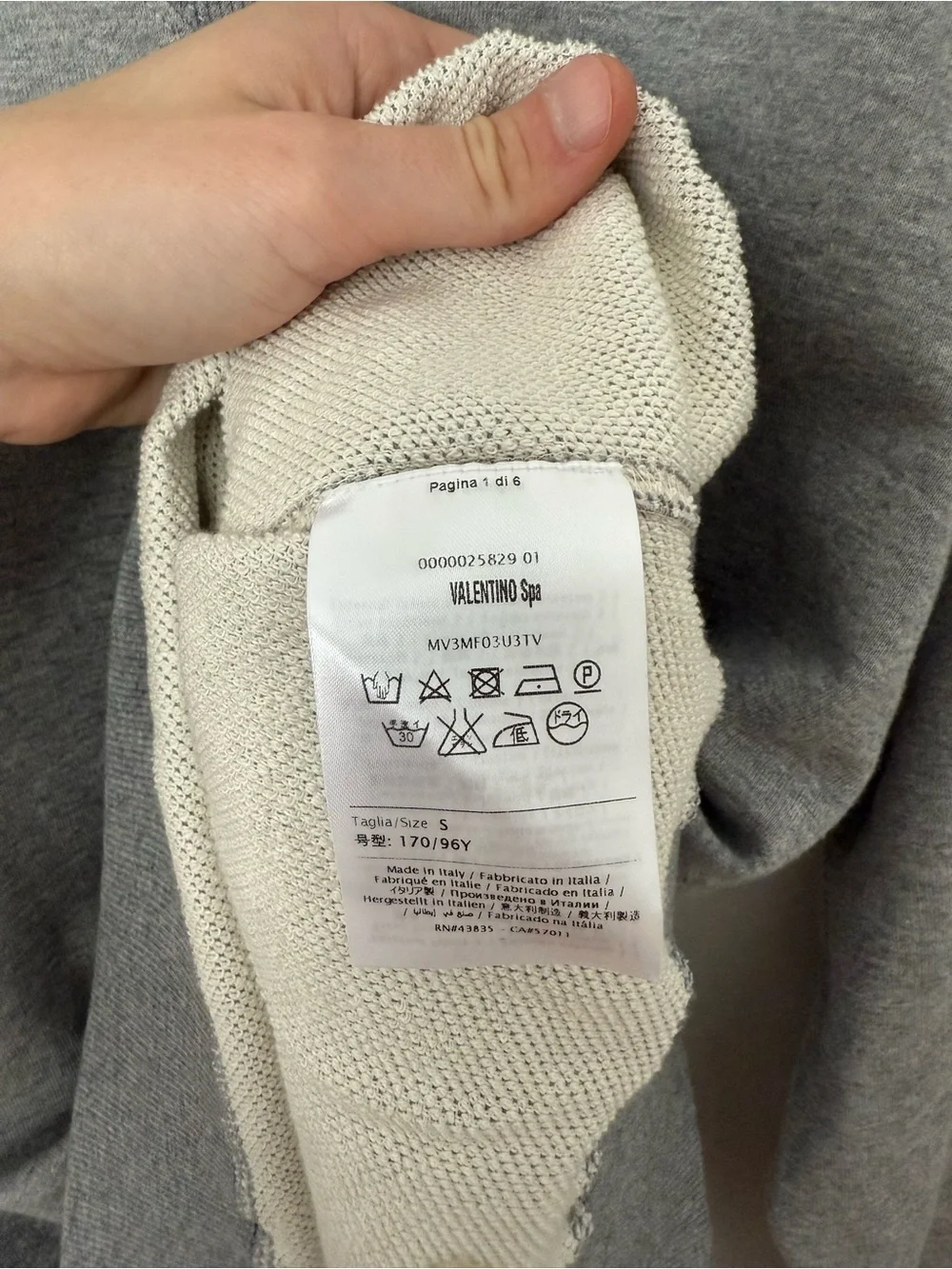 Valentino Men's Grey Rockstud Crewneck Sweatshirt